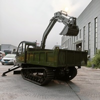 Dumper sur chenilles haute performance de 8 tonnes intégré à une excavatrice, transporteur sur chenilles polyvalent, garantie 1 an, composants d'engrenage