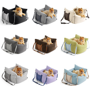 Remplissage en mousse à mémoire de forme épaissie lit de transport <span class=keywords><strong>pour</strong></span> animaux de compagnie siège d'appoint <span class=keywords><strong>pour</strong></span> <span class=keywords><strong>chien</strong></span> étanche <span class=keywords><strong>pour</strong></span> <span class=keywords><strong>voiture</strong></span> avec poches de rangement - Product Image 1