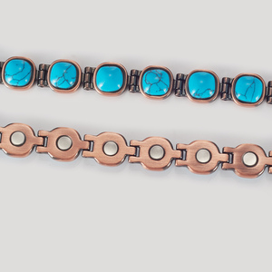 Energinox Stunning <strong>Aesthetic</strong> Good Energy Polished Healing Copper Turquoise <strong>Bracelet</strong> - Product Image 3