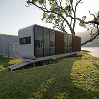 Maison Préfabriquée Mobile Moderne Grande, Remorque de Voyage Extérieur, Cabine Capsule RV Camping-Car avec Chambre à Coucher pour Voyage de Camping