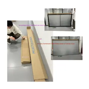 Layar proyektor dipasang di dinding, proyektor abu-abu Kristal PVC 3D layar ALR 72 "100" 400 "kustom untuk layar proyektor Laser