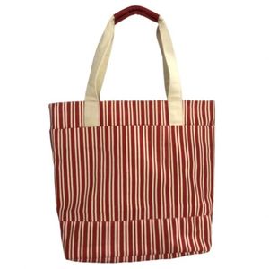 Striped <b>Large</b> Capacity Women Custom Shoulder Customized Logo Cotton Vintage Canvas Stripe Tote Bag - Product Image 6