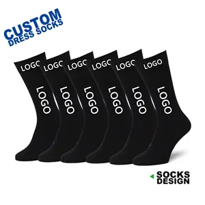 Kustomisasi pabrik Logo OEM desain Adah klasik Combed Cotton Dress bermotif kaus kaki untuk pria