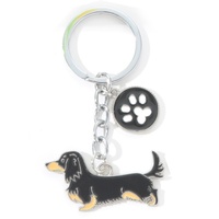 Nouveau pendentif pour animaux de compagnie en alliage, breloque Teckel, accessoire de mode transfrontalier avec détails cœur et empreinte de patte