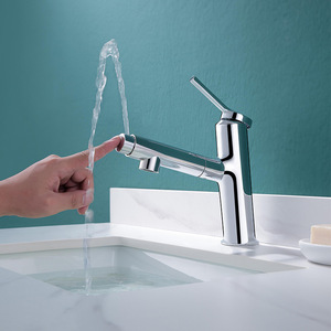Jazzda Brass Pull Out Basin Faucet Single Handle Ceramic Valve Core Deck <b>Mounted</b> For Home Hotel - Product Image 2