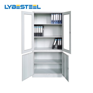 ตู้เก็บเอกสารเหล็ก <span class=keywords><strong>4</strong></span> ประตู จากโรงงานโดยตรง ตู้เหล็กเก็บของ ประตูบนเป็นกระจก ประตูล่างเป็นโลหะ - Product Image 2