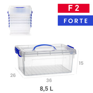 Contenitore di Stoccaggio Forte F2 8,5 L Trasparente per Organizzazione Domestica - Product Image 1