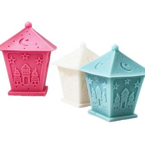 Bougeoir islamique à 4 faces pour décoration en plâtre de cire Moule céleste islamique Lanterne étoile arabe Lune Moule en silicone Petite taille - Product Image 2