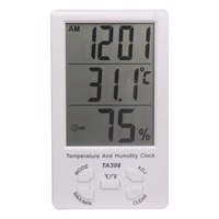TA308 LCD Digital Hygrometer Thermometer Clock 0-50 Temperature Range 10%-99%RH Humidity Electronic Measuring Instrument