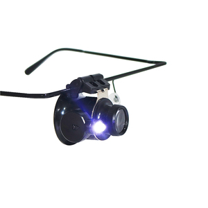 Lunettes loupe avec lumière LED 20 fois éclairage lecture bijoutiers horloger réparation porter - Product Image 3