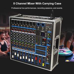 Di Động Được Thiết Kế Với Hộp Mang Trường Hợp Âm Thanh Chuyên Nghiệp Hệ Thống Điều Khiển Âm Thanh Trộn Giao Diện Điều Khiển Karaoke 8 Kênh Mixer Khuếch Đại - Product Image 2