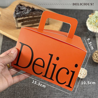 Boîte à gâteau personnalisée avec fenêtre transparente en papier kraft pour pâtisserie, dessert, boulangerie, café, cheesecake, mousse