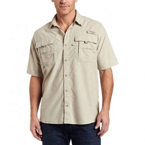 Chemise de pêche décontractée pour homme à manches courtes et boutonnée, haute qualité, personnalisable, séchage rapide, UPF 50, imperméable, grandes tailles, Spandex/Nylon - Product Image 3