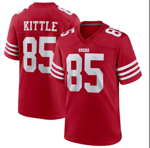 Vendas por Atacado e Promoções Quentes de Camisas Personalizadas Bordadas para Homens, Jerseys do San Francisco 49ers 85 Kittle - Product Image 1
