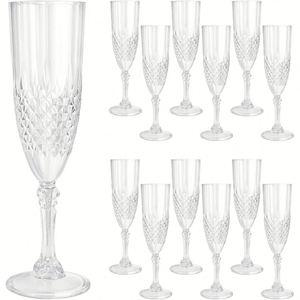 Transparent Crystal <b>Clear</b> Retro <b>Plastic</b> Disposable Wine Goblet Eco-Friendly Reusable Portable 180ml Capacity for Party Supplies - Product Image 1