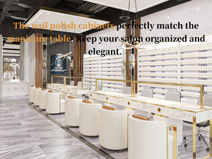 Mueble <span class=keywords><strong>de</strong></span> Salón <span class=keywords><strong>de</strong></span> Gran Capacidad Personalizado, Vitrina <span class=keywords><strong>de</strong></span> Madera <span class=keywords><strong>de</strong></span> Doble Cara <span class=keywords><strong>para</strong></span> <span class=keywords><strong>Esmaltes</strong></span> <span class=keywords><strong>de</strong></span> <span class=keywords><strong>Uñas</strong></span> con Múltiples Estantes - Product Image 5
