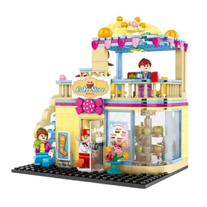 Sembo 601059 Famous Brand Fashion Shop Building Block Mini Street View Dessert Shop Creative Children's Blocks Play House Toys