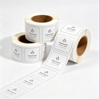 Étiquettes en métal OEM Haoxuan pour bougies, autocollants adhésifs imperméables imprimés en film brillant PP blanc pour emballages de boîtes en métal