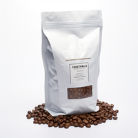 Sachets d'emballage pour café à fond carré, personnalisés, avec impression héliogravure mate, fermeture éclair supérieure, en feuille d'aluminium, résistants à l'humidité, pour aliments pour animaux de compagnie et aliments en conserve
