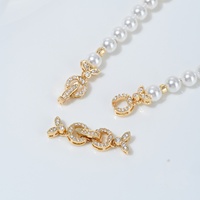 Collier de perles multi-rangs en zircon plaqué or 14 carats avec fermoir en forme de huit, accessoire de bracelet de perles fait main