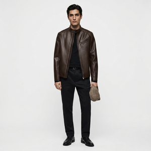 Chaqueta Bomber de Invierno para Hombre, Personalizada al por Mayor, Precio Económico, Tallas Grandes, Chaqueta de Cuero, Nueva Llegada, Chaqueta de Motociclista Genuina para Hombre - Product Image 1