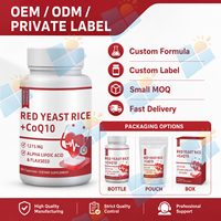 Capsules de CoQ10 et de levure de riz rouge 1215mg avec acide alpha-lipoïque et graines de lin – Formule personnalisée – Fournisseur d'usine de compléments alimentaires sous marque privée