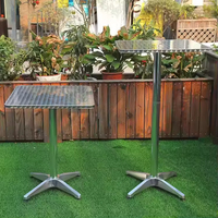 Table de bar pliable en aluminium assemblable en acier inoxydable argenté au prix le plus bas en ligne