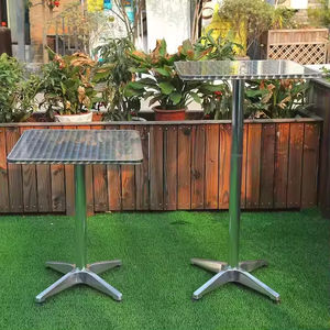 طاولة بار قابلة للطي من الألومنيوم والفولاذ المقاوم للصدأ الفضي بأقل سعر عبر الإنترنت - Product Image 5