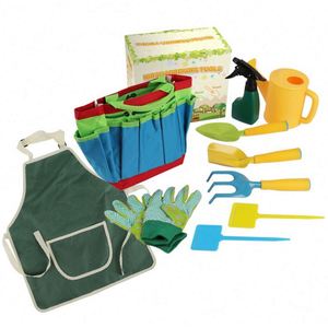 Gardening Set <b>Tool</b> <b>Kit</b> for Kids STEM Includes Tote <b>Bag</b>, Spade, Watering Can, Rake, Fork, Trowel and Gloves - Product Image 1
