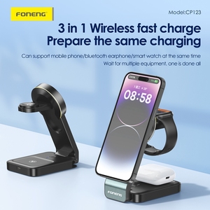 Station de charge sans fil magnétique Foneng 3 en 1, support pliable, chargeur rapide 15W pour iPhone 16 15 Watch - Product Image 5