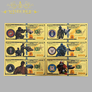 2026  6 Jenis Uang Kertas Amerika Angkatan Darat Berlapis Emas 24K untuk Koleksi - Product Image 1