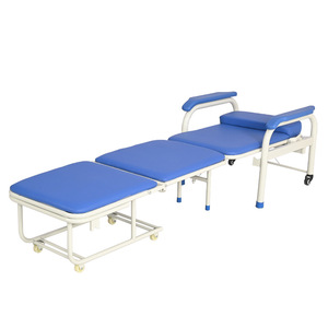 Silla Hospitalaria Reclinable Plegable de Acero con Ruedas para Cuidado del Paciente, 83x63x69cm, Azul, Herencia de la Filialidad y el Amor - Product Image 2