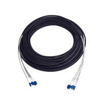 Câble de raccordement optique blindé LC-LC à 4 fibres, monomode, gainé, pour intérieur/extérieur
