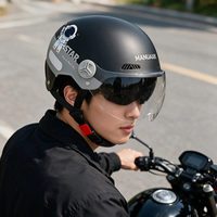 Casque de moto demi-face unisexe toutes saisons homologué DOT, à dégagement rapide, double visière, coque ABS, protection solaire estivale, antichoc