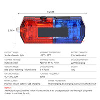 Luz Estroboscópica LED Roja-Azul de Hombro, 80Hz, 150-300mAh Recargable, con Clip, Lámpara de Advertencia para Seguridad Vial y Patrullaje