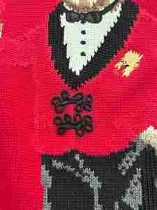 Maglione da <span class=keywords><strong>Donna</strong></span> RL con Logo Frontale, 100% Cotone Anti-Pilling, 500g, Autunno Inverno, Nuovo Anno, Orso <span class=keywords><strong>Rosso</strong></span> Cartoon, Collo Tondo Lungo - Product Image 3