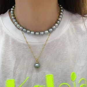 Pendentif en perle noire de Tahiti HENG YUET, or 18 carats serti de diamants, pendentif en perle luxueux, bijoux pour femmes, vente en gros de bijoux - Product Image 6