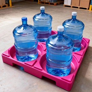 Pallet per Stoccaggio Bottiglie d'Acqua da 5 Galloni, Fornitura di Fabbrica a Prezzo Conveniente, Pallet in Plastica per Bottiglie d'Acqua, Super Pallet - Product Image 1
