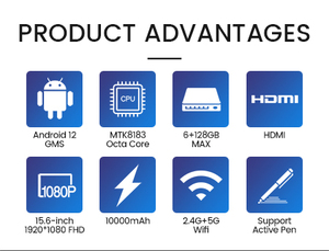 FHD màn hình cảm ứng 5 gam Wifi quảng cáo android12 máy tính bảng kích thước lớn 15.<span class=keywords><strong>6</strong></span> "Octa core MTK 4GB + 64GB kinh doanh PC USB Loại C - Product Image 4