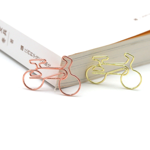 Design personalizzato oro rosa cane dorato bicicletta forma di libro stella materiale graffetta segnalibri per libri di cancelleria materiale scolastico - Product Image 6