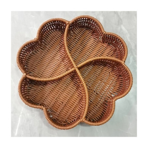 Plum Blossom Style Divider <b>Basket</b> 30x6 Cm <b>Wicker</b> <b>Storage</b> For Nuts Fruits Dried Fruits Home Use - Product Image 4