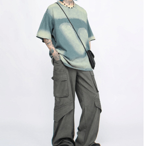 Camiseta <span class=keywords><strong>MoDu</strong></span> Unisex de Algodón 100% con Lavado Ácido, Oversize, Gruesa, Personalizada, de Corte Cuadrado, Cuello Redondo, Cuello Acanalado, Transpirable y Antiarrugas - Product Image 2
