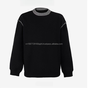 Suéter de Punto con Cuello Redondo y Bloques de Color para Hombre, Camiseta Interior, Estilo Old Money, Suéter de Otoño-Invierno de Alta Gama - Product Image 6