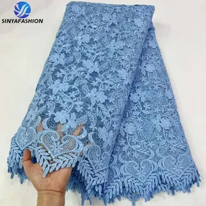 Sinya African Sequins Lace Fabric High Quality Baby Blue Bridal Wedding French Tulle Lace Fabric Embroidery For Dress Sewing