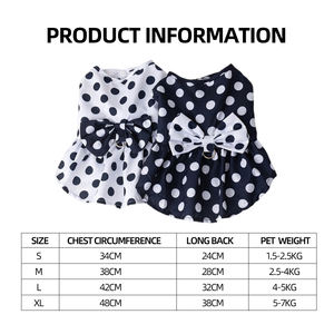 स्ट्रिप्ड पैटर्न के साथ ग्रीष्मकालीन पालतू बिल्ली कुत्ते पोशाक, पॉलिएस्टर-किफायती विकल्प से बने - Product Image 2