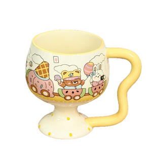 Dragon Nest Ceramic <b>Mug</b> 301-400ml With Spoon Heat Resistant Cute Cartoon Design For Girls Home Use Gift - Product Image 3
