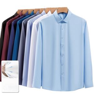 Chemise à manches longues en mélange de lin extensible dans quatre directions, style décontracté professionnel, pour le commerce transfrontalier et le dropshipping, fabrication OEM/ODM - Product Image 1