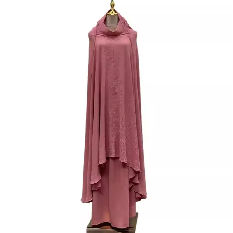 2024 شبكة النيكاب الملابس الحجاب المسلمات ملابس إسلامية من قطعتين تنورة وعلى الصلاة عباية الجيلاب