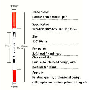logo <span class=keywords><strong>à</strong></span> double extrémité personnalisé dessin d'art professionnelstylo marqueur aquarelle pour enfants adultes peinture - Product Image 4