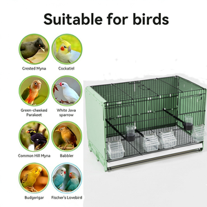Jaula Apilable para Pájaros, Jaula de Alambre Metálico Resistente con Contenedores para Comida y Agua - Product Image 3